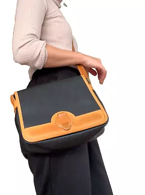 Courreges Bag  Shoulder Bag Leather Brown Logo Black Retro • $72