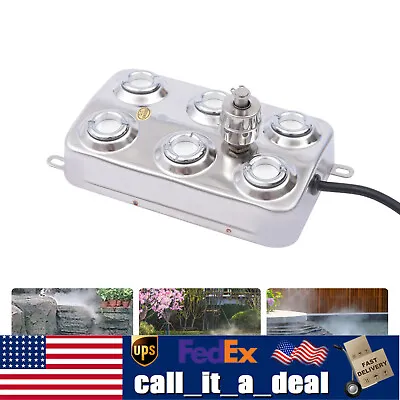 Ultrasonic Mist Maker 6-Head Fogger For Water Fountain Pond W/ Power Supply NEW • $84