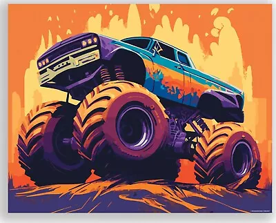 Monster Truck Poster Print Gift Boys Room Kids Grave Digger Big 11x14 Wall Decor • $9.95