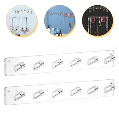  2 Pcs Necklace Hanger Wall Holder Hanging Jewelry Organizer Locket Acrylic Rack • £13.45