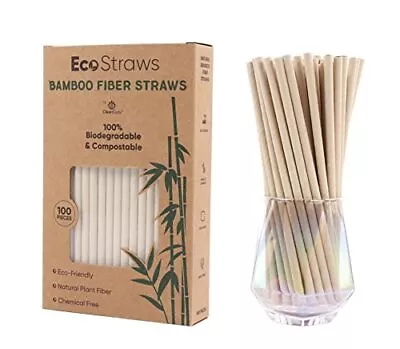 Eco Straws Disposable – Biodegradable Bamboo Paper Straw – Natural Compostabl... • $15.91