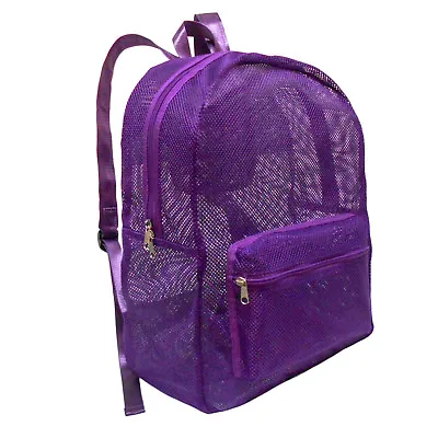 Mesh Foldable Backpack See Through School Book Bag Beach Hike Travel Gym Daypack • $30