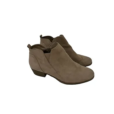 Arizona Side Zip Ankle Booties Faux Suede Boots Tan Womens Size 10 • $17.09