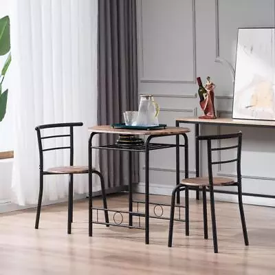 3 PCS Kitchen Dining Set Modern Breakfast Furniture Metal Table & 2 Chairs • $63.99