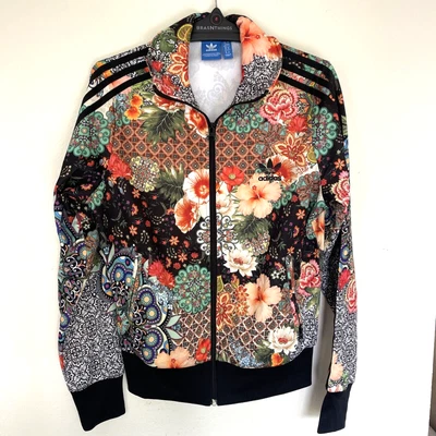 $39.99 • Buy Fabulous ADIDAS  Floral Track Top Jacket  EU 38 Fit 8 10   Like New!