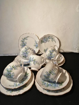 £34.95 • Buy 5 X Trio Tea Set Of Royal Osborne Bone China.