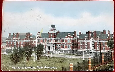 1910 COLOUR R/P PC Of The NEW NAVAL BARRACKS NEW BROMPTON KENT POSTED  • £2.45