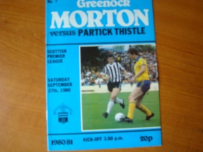 £1.49 • Buy GREENOCK MORTON V PARTICK THISTLE SEPTEMBER 1980