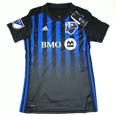 New MLS Adidas Soccer Jersey Shirt Mens SmalI Impact Montreal Black Blue BMO • $34.99