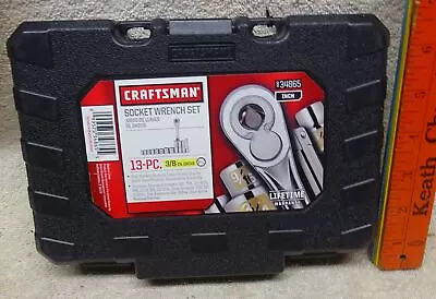 * CRAFTSMAN - 13 Pc 3/8 SOCKET SET W CASE - SAE - 3/8 To 13/16  9-34865 - NEW • £37.49