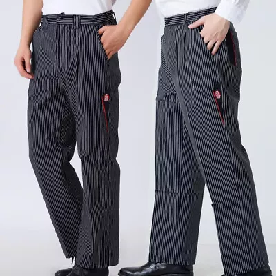 Chef Work Pants Hotel Uniform Pants Striped Pants Restaurant Stretch Pants • $10.50