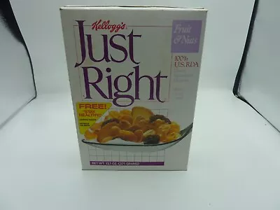 Vintage Kelloggs Just Right Empty Cereal Box 1980s W/Garfield Promo Offer Rare • $118.01