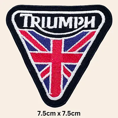 £2.69 • Buy Triumph With Union Jack Biker Jean Jacket Cloth Iron Or Sew On Embroidered Patch