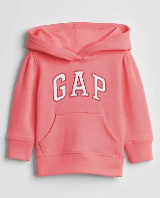 Baby Gap Logo Pullover Hoodie Hoody 6-12 Months Pink Jumper Girls BNWT • £8.99