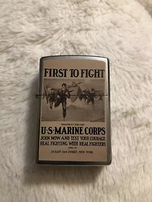 United States Marine Corps Usmc First To Fight Wwii Poster Zippo Lighter • $19.99