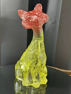 New Fenton Mould By Mosser  Glossy Yellow/red   Crystal  Glass Alley Cat 2023 • $130