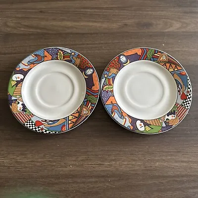 Lot Of 2 VITROMASTER 1991 Metropolitan Stoneware 6” Saucers/Dessert Plates • $14.99