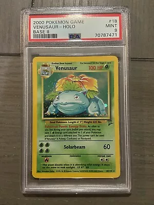$179 • Buy 2000 Pokemon Venusaur Base Set 2 Holo 18/130 PSA 9 Mint