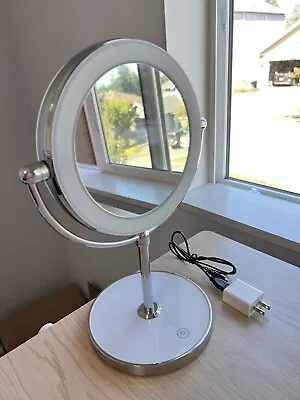 KDKD Lighted Makeup Mirror Magnifying With Bright Light - Touch Light On Base • $49