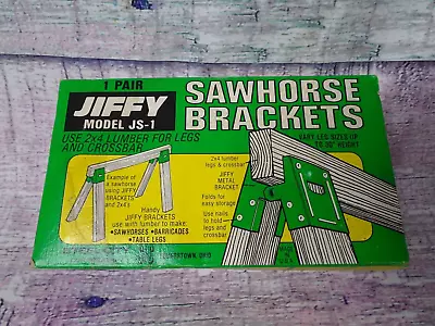 Vintage Jiffy JS-1 2x4 Steel City Sawhorse Brackets Use 2x4's - New NOS • $9.99