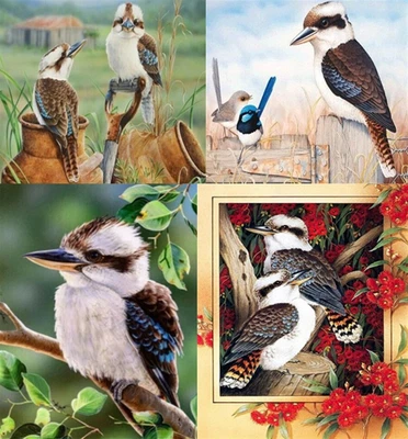 $17.95 • Buy 5D Diamond Painting Kit Full Round Drill Kookaburras Craft Home Decor Art