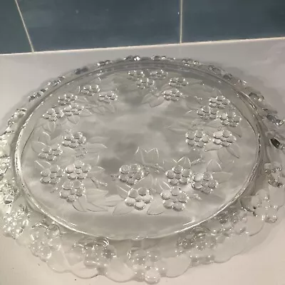 Mikasa Walther Crystal Carmen Round Rimmed Cake Plate 13  Germany Frosted Leaves • $20