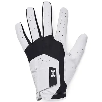 Under Armour Ua Iso-chill Mens Cabretta Leather Palm Golf Glove - Black / White • £9.95