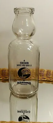Vtg Transition Cream Top Milk Bottle Marigold Dairies Black Lettering 40s & 50s • $36.40
