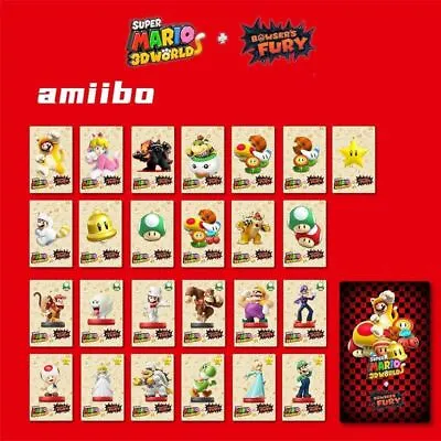 $31.42 • Buy 3D WORLD X BOWSER'S FURY Game Cards For Switch ALL 25PCS Amiibo SUPER MARIO