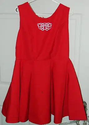 Embroidered Red W/ Black Girls Irish Step Dancing Costume W/ Cape Large VG - Exc • $29.99