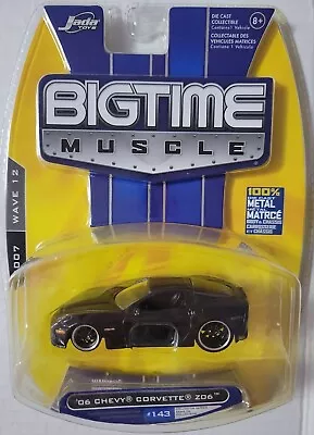 Jada Toys Bigtime Muscle '06 Chevy Corvette Z06 Black 2007 Wave 12 #143 Diecast • $16.43