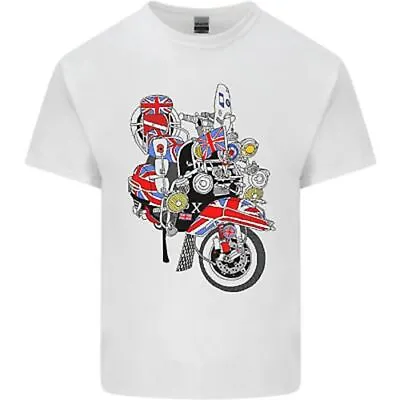 Union Jack MOD Scooter British Flag Bike Kids T-Shirt Childrens • £8.49