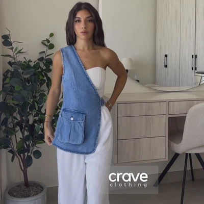 $44.99 • Buy ZARA *Authentic* Asymmetric Denim Vest : 3183/206 : ALL SIZES