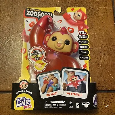 Little Live Pets Hug N' Hang Zoogooz - Mookie Monkey. An Interactive Toy • $14.20