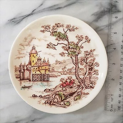 Vintage Small PLATE CHATEAU JAPAN MULTI COLOR Transferware HAND PAINTED  6  • $4
