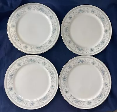 4 American Limoges Salem Heritage Col. Bridal Bouquet Dinner Plates Platinum Rim • £28.95