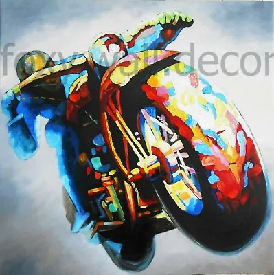 Vintage Moto GP Cafe RACER Art Print Motorbike Bike Painting Framed Canvas • $41.83