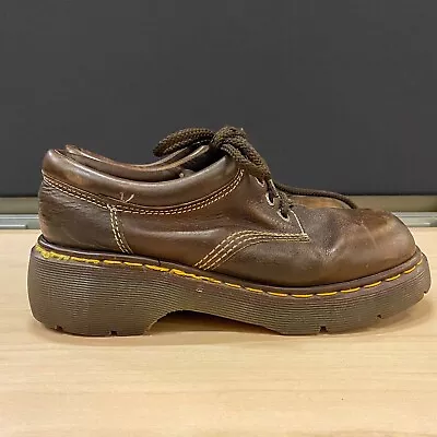 Vintage Dr. Martens Women’s Sz 8 Chunky Platform Oxford Brown 9846 Lace Up Low • $74.99