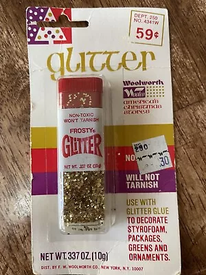 Vintage FROSTY Glitter Gold In NIP Christmas Display Woolworths • $15