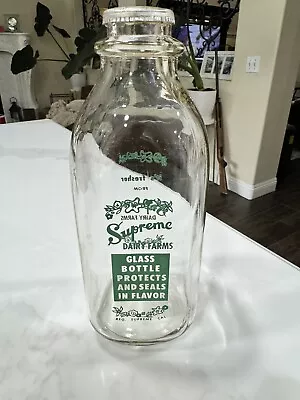 Supreme Dairy Farms Pasadena Ca. Milk Bottle • $22.99