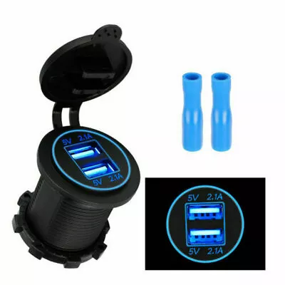 Car 12V/24 Dual USB Port Cigarette Lighter Socket Splitter Charger Power Adapter • $9.19