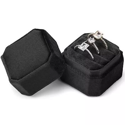 Velvet Ring Box Octagon Velvet Jewelry Ring Box Storage 3 Slots Ring Holder ... • $20.62