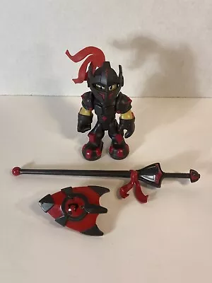 Mega Bloks Knight Action Figure Toy Black Red Armor W/ Lance & Shield 5” Radix • $21