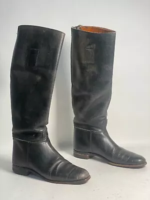 Vintage Marlborough Black Leather Riding Boots Equestrian Sz 6A Made In England • $52