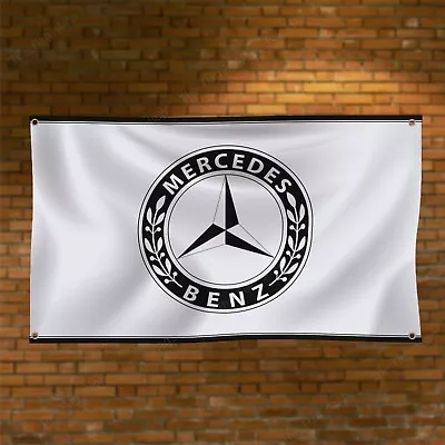 Mercedes Benz Flag 3x5ft Classic Logo Banner Garage Workshop Man Cave Wall Decor • $14.95