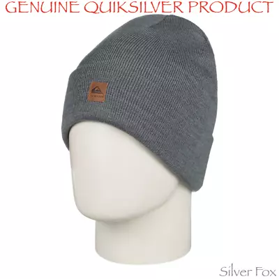 Quiksilver Brigade Heather Grey Beanie Winter Knitted Ski Cap Hat New With Tags • $29.95