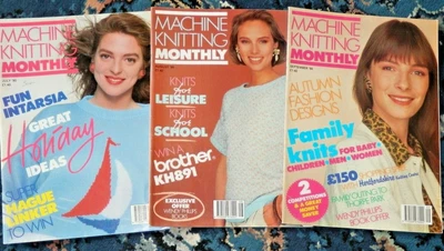 £3 • Buy Machine Knitting Monthly 3 Consecutive Magazines From 1990 July To September