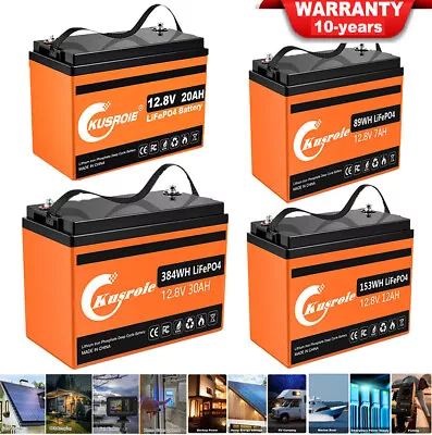 12V LiFePO4 Battery Lithium Deep Cycle BMS For RV Marine Off-Grid Solar System • $22.98