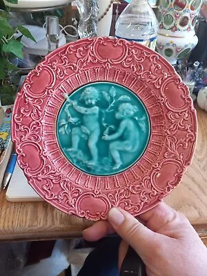 Antique Majolica Pottery Plate By Villeroy & Boch Circa 1800’s Rococo Children  • $39.99