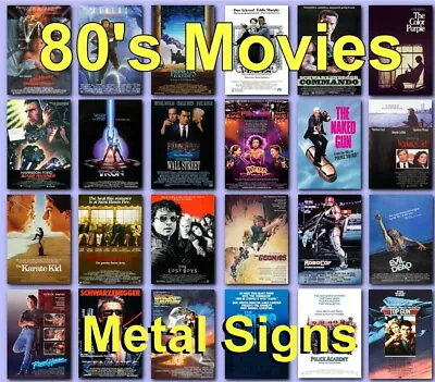 Vintage RETRO 80s MOVIE POSTER Classic Cinema Decor Man Cave Wall Art METAL Sign • £4.99